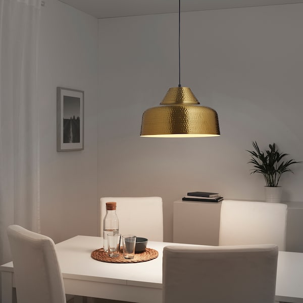 IKEA PLATTLÄNS pendant lamp, brass color, Ikea Ireland | 8315ZBAYQ