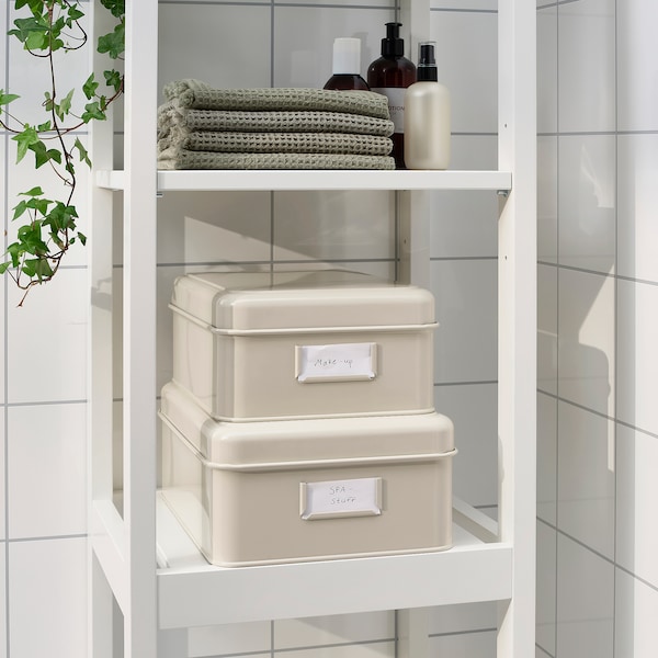 IKEA PLOGFÅRA storage box with lid, set of 2, light beige, Ikea Ireland | 9541ZVBJA