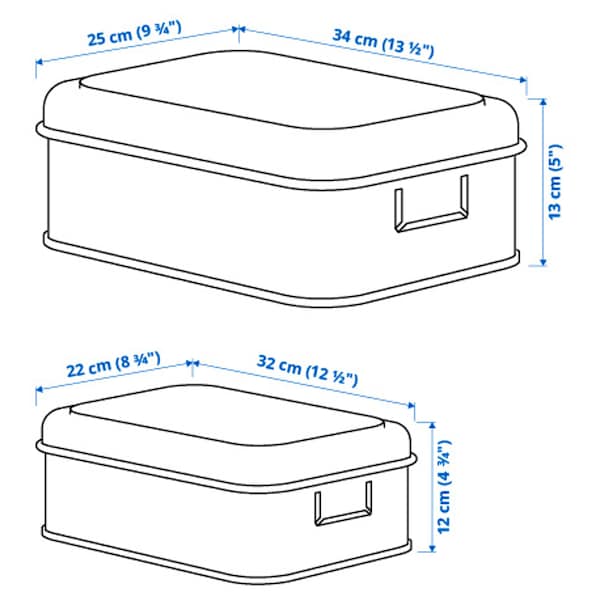IKEA PLOGFÅRA storage box with lid, set of 2, light beige, Ikea Ireland | 9541ZVBJA