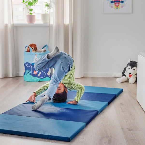 IKEA PLUFSIG folding gym mat, 30 3/4x72 7/8 in Blue, Ikea Ireland | 5029CLYOV