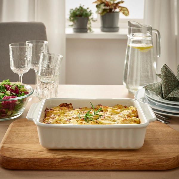 IKEA POETISK baking dish, off-white, 12x8 in, Ikea Ireland | 1573JEGVC