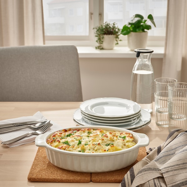 IKEA POETISK baking dish, oval/off-white, 13x8 in, Ikea Ireland | 5283OZWSQ