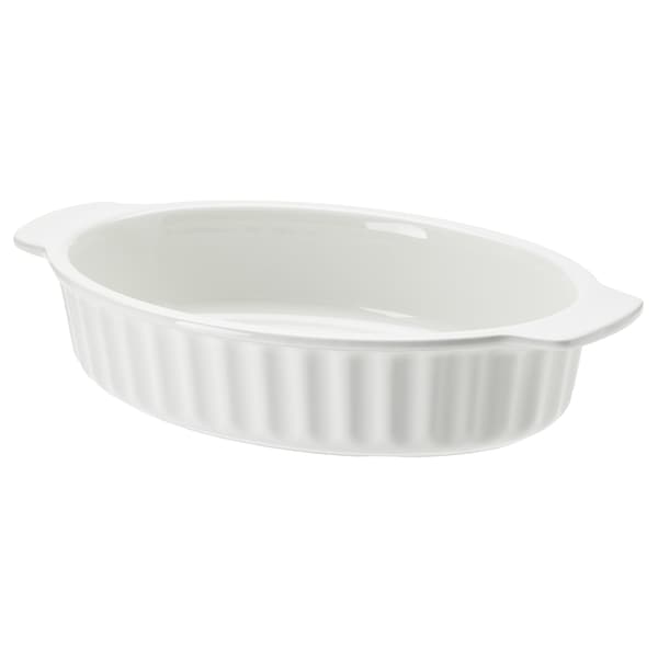 IKEA POETISK baking dish, oval/off-white, 13x8 in, Ikea Ireland | 5283OZWSQ