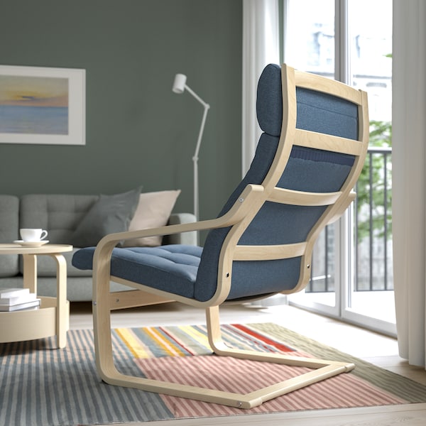 IKEA POÄNG armchair Birch Veneer / Gunnared Blue, Ikea Ireland | 6942EKXJG