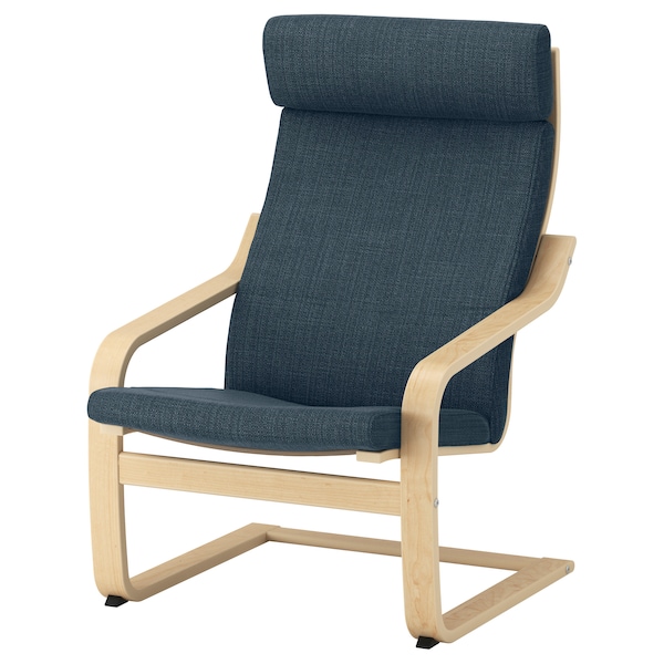 IKEA POÄNG armchair Birch Veneer / Hillared Dark Blue, Ikea Ireland | 0938ZXJBH