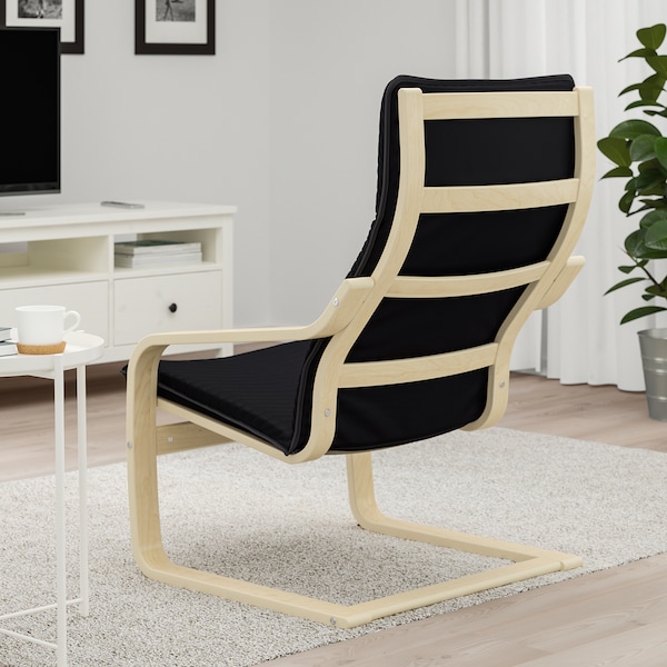IKEA POÄNG armchair Birch Veneer / Knisa Black, Ikea Ireland | 7563VNKLM