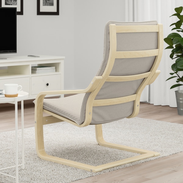 IKEA POÄNG armchair Birch Veneer / Knisa Light Beige, Ikea Ireland | 3582FDXNK