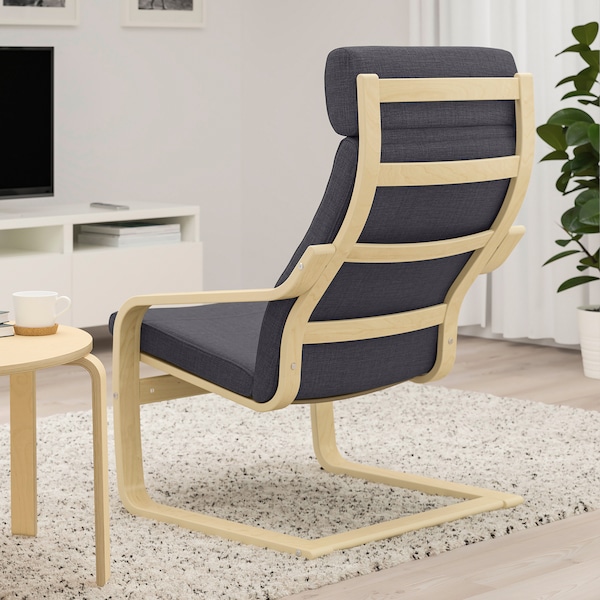 IKEA POÄNG armchair Birch Veneer / Skiftebo Dark Gray, Ikea Ireland | 0695LDVOB