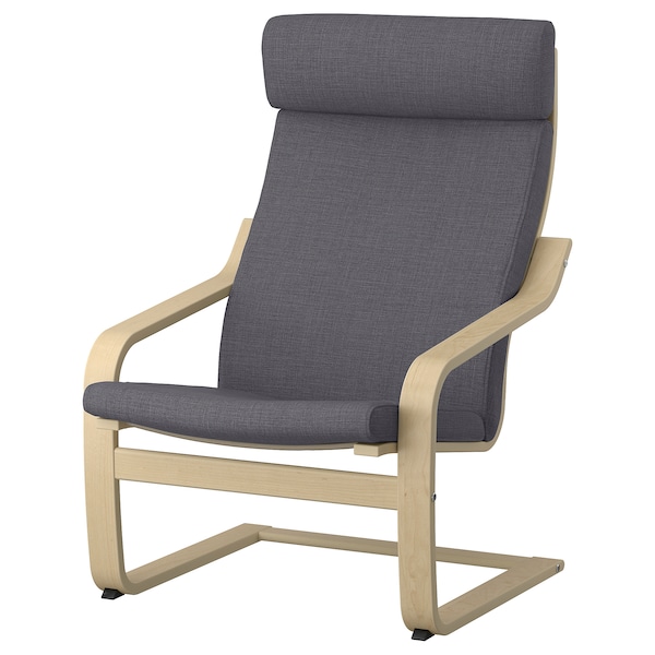 IKEA POÄNG armchair Birch Veneer / Skiftebo Dark Gray, Ikea Ireland | 0695LDVOB