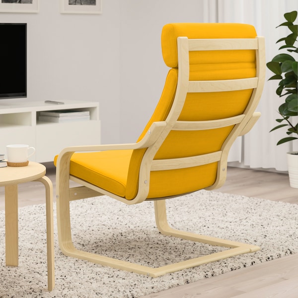 IKEA POÄNG armchair Birch Veneer / Skiftebo Yellow, Ikea Ireland | 4860JOIBK