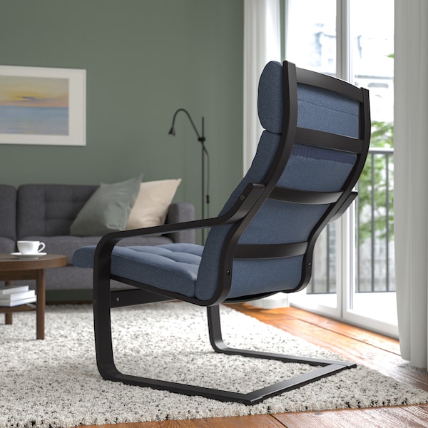 IKEA POÄNG armchair Black / Brown / Gunnared Blue, Ikea Ireland | 6918PREKS