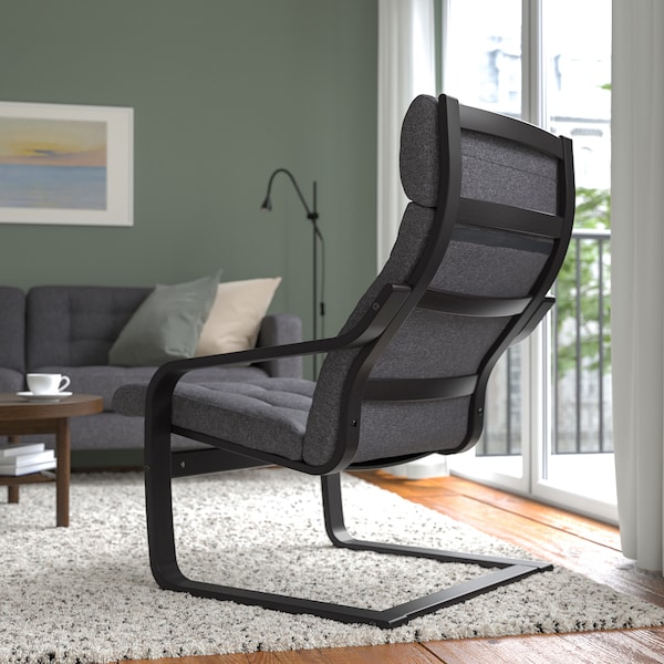 IKEA POÄNG armchair Black / Brown / Gunnared Dark Gray, Ikea Ireland | 0473NHFKR