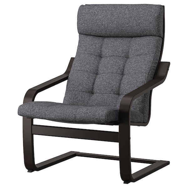 IKEA POÄNG armchair Black / Brown / Gunnared Dark Gray, Ikea Ireland | 0473NHFKR