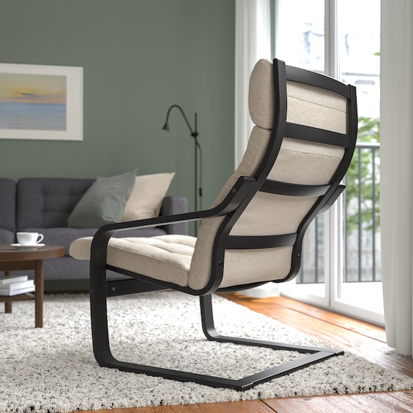 IKEA POÄNG armchair Black / Brown / Gunnared Beige, Ikea Ireland | 6513KEWJR