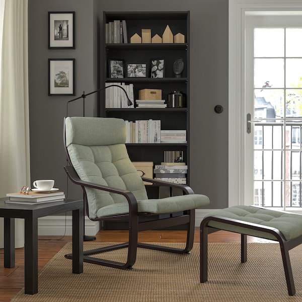 IKEA POÄNG armchair Black / Brown / Gunnared Light Green, Ikea Ireland | 5687FCEVD