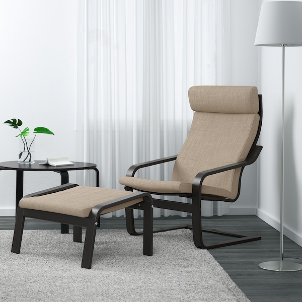 IKEA POÄNG armchair Black / Brown / Hillared Beige, Ikea Ireland | 4859XFIHM
