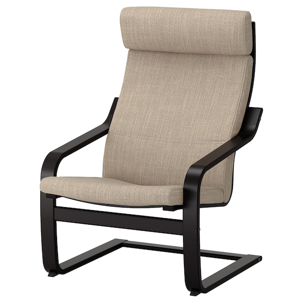 IKEA POÄNG armchair Black / Brown / Hillared Beige, Ikea Ireland | 4859XFIHM