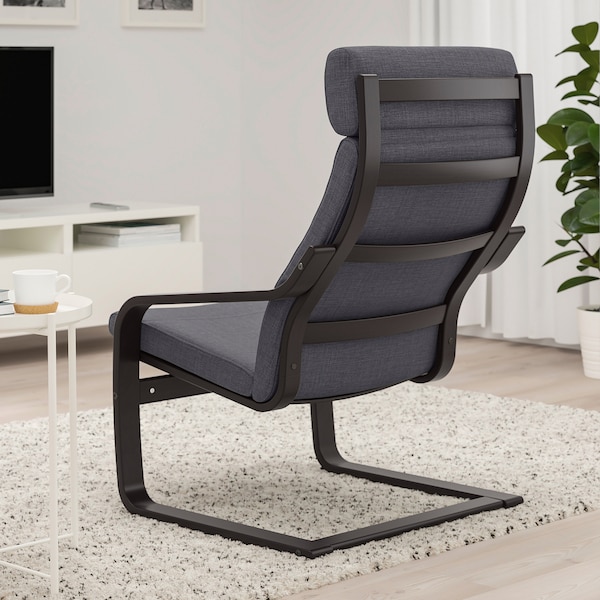 IKEA POÄNG armchair Black / Brown / Skiftebo Dark Gray, Ikea Ireland | 5319JWVYD