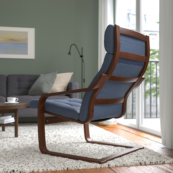 IKEA POÄNG armchair Brown / Gunnared Blue, Ikea Ireland | 9405RSUCF