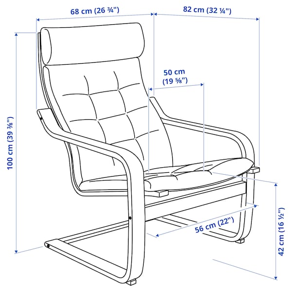 IKEA POÄNG armchair Brown / Gunnared Blue, Ikea Ireland | 9405RSUCF