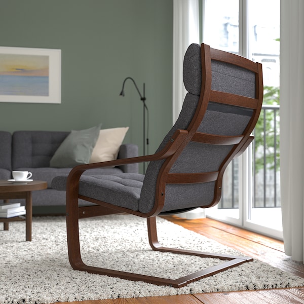 IKEA POÄNG armchair Brown / Gunnared Dark Gray, Ikea Ireland | 1863PEXLU