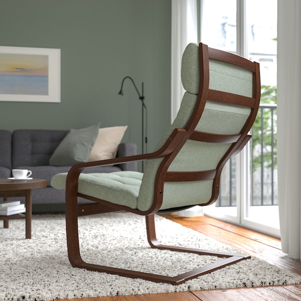 IKEA POÄNG armchair Brown / Gunnared Light Green, Ikea Ireland | 9752ZNQWF