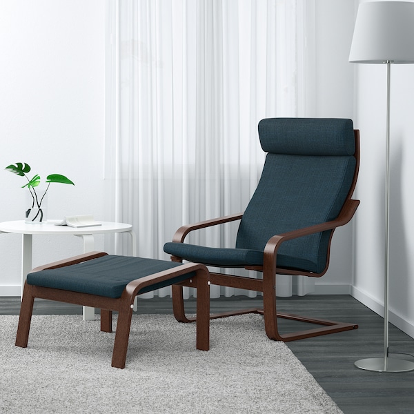 IKEA POÄNG armchair Brown / Hillared Dark Blue, Ikea Ireland | 5248QOXNW