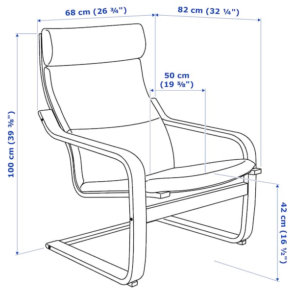 IKEA POÄNG armchair Brown / Hillared Dark Blue, Ikea Ireland | 5248QOXNW