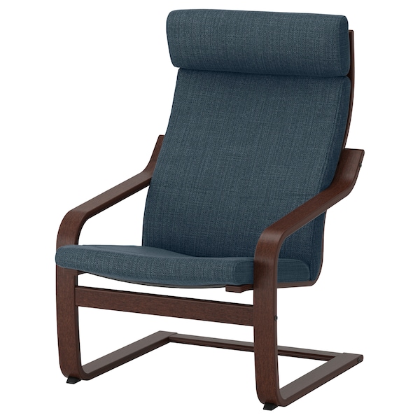 IKEA POÄNG armchair Brown / Hillared Dark Blue, Ikea Ireland | 5248QOXNW