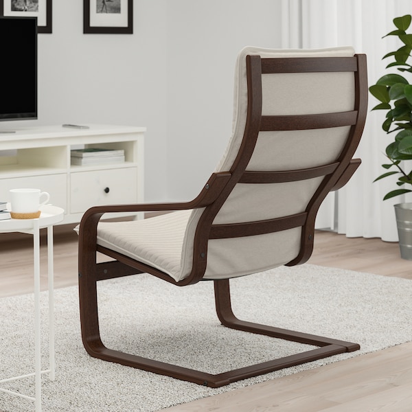 IKEA POÄNG armchair Brown / Knisa Light Beige, Ikea Ireland | 9375RFBKI