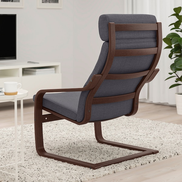 IKEA POÄNG armchair Brown / Skiftebo Dark Gray, Ikea Ireland | 6321WOFGT