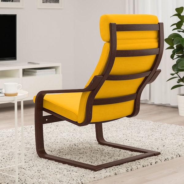 IKEA POÄNG armchair Brown / Skiftebo Yellow, Ikea Ireland | 0748OFMDL