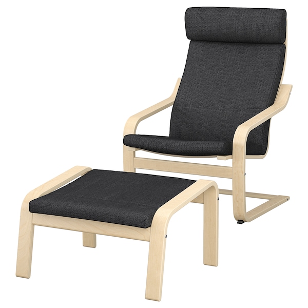 IKEA POÄNG armchair and ottoman Birch Veneer / Hillared Anthracite, Ikea Ireland | 5027CHYBX