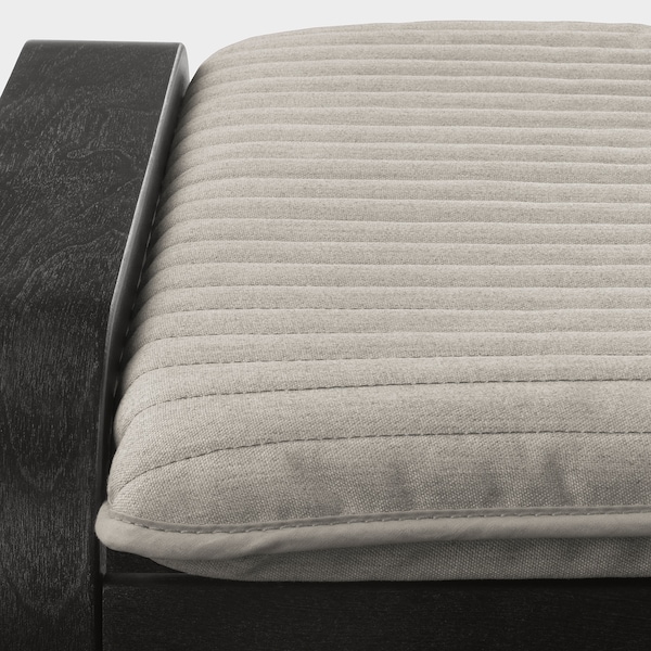 IKEA POÄNG armchair and ottoman Black / Brown / Knisa Light Beige, Ikea Ireland | 5396BWDNZ