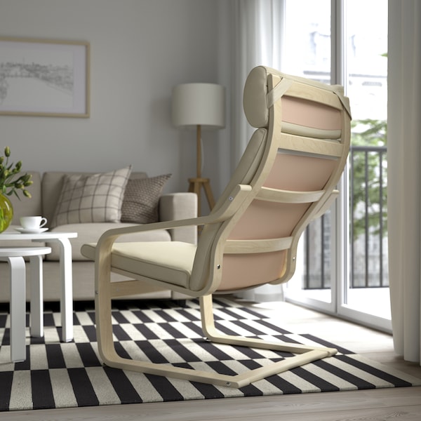 IKEA POÄNG armchair, birch veneer/Glose off-white Birch Veneer / Glose Off White, Ikea Ireland | 0645RXMDY