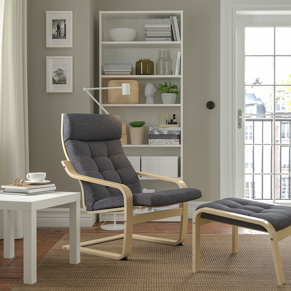 IKEA POÄNG ottoman Birch Veneer / Gunnared Dark Gray, Ikea Ireland | 0468GWVTI