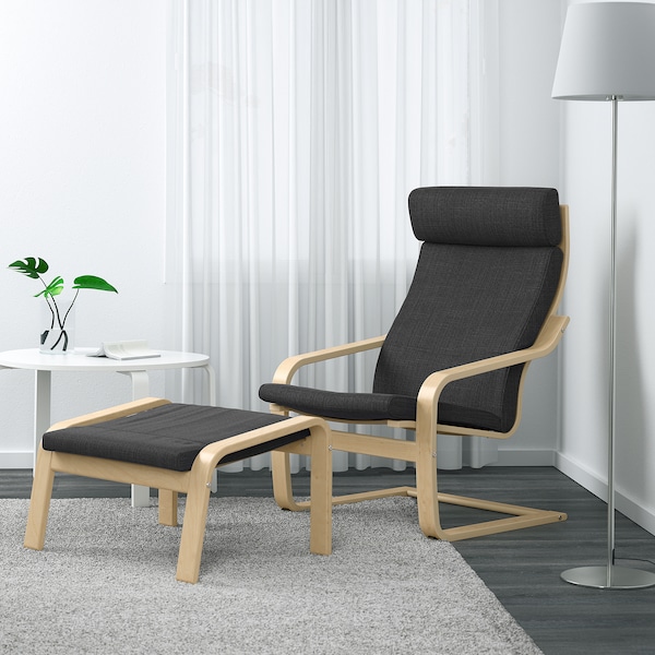 IKEA POÄNG ottoman Birch Veneer / Hillared Anthracite, Ikea Ireland | 4618CZWKO