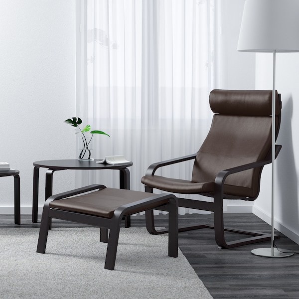 IKEA POÄNG ottoman Black / Brown / Glose Dark Brown, Ikea Ireland | 0126FXSRN