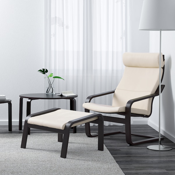 IKEA POÄNG ottoman Black / Brown / Glose Off White, Ikea Ireland | 9247MDPKY