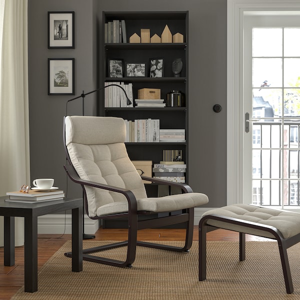 IKEA POÄNG ottoman Black / Brown / Gunnared Beige, Ikea Ireland | 8524XLTZS