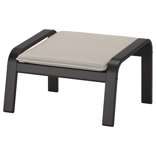 IKEA POÄNG ottoman Black / Brown / Knisa Light Beige, Ikea Ireland | 0537OWLFQ