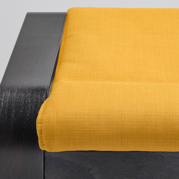 IKEA POÄNG ottoman Black / Brown / Skiftebo Yellow, Ikea Ireland | 0849PQSKM