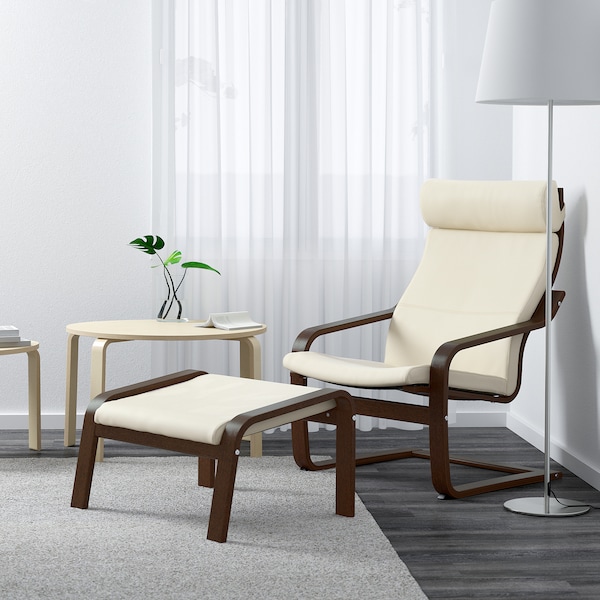 IKEA POÄNG ottoman Brown / Glose Off White, Ikea Ireland | 3461EPORI