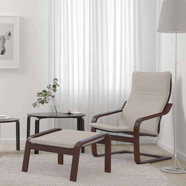 IKEA POÄNG ottoman Brown / Knisa Light Beige, Ikea Ireland | 5694LJXMK