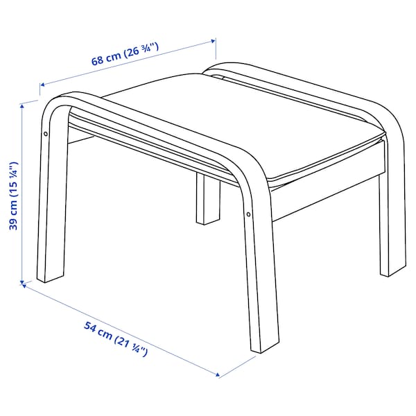 IKEA POÄNG ottoman, birch veneer/Glose off-white Birch Veneer / Glose Off White, Ikea Ireland | 6749YDSIP