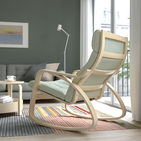 IKEA POÄNG rocking chair Birch Veneer / Gunnared Light Green, Ikea Ireland | 6971RKELZ
