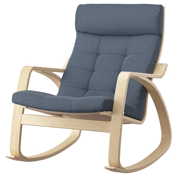 IKEA POÄNG rocking chair Birch Veneer / Gunnared Blue, Ikea Ireland | 7842ZWENJ