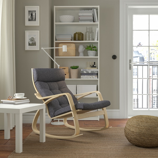 IKEA POÄNG rocking chair Birch Veneer / Gunnared Dark Gray, Ikea Ireland | 9640ASVNJ