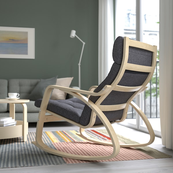 IKEA POÄNG rocking chair Birch Veneer / Gunnared Dark Gray, Ikea Ireland | 9640ASVNJ