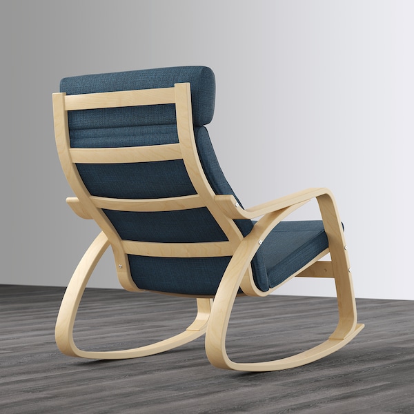 IKEA POÄNG rocking chair Birch Veneer / Hillared Dark Blue, Ikea Ireland | 2607KJOGN